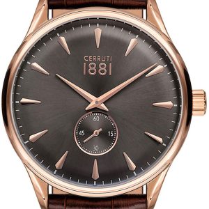 Cerruti Herrklocka CRA24003 Grå/Läder Ø43 mm