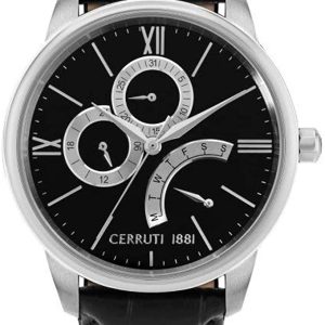 Cerruti Herrklocka CRA26508 Svart/Läder Ø44 mm