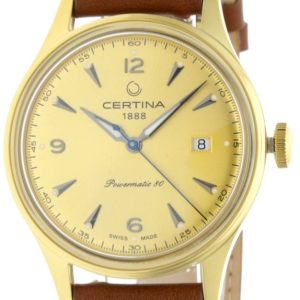 Certina Herrklocka C038.407.36.367.00 DS Powermatic Guldtonad/Läder