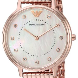 Emporio Armani Damklocka AR11006 Dress Vit/Roséguldstonat stål Ø32