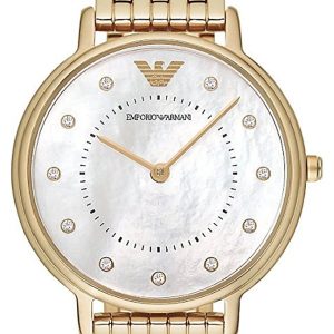 Emporio Armani Damklocka AR11007 Dress Vit/Gulguldtonat stål Ø32 mm