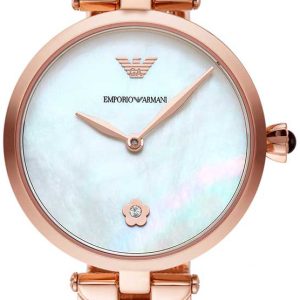 Emporio Armani Damklocka AR11236 Arianna Vit/Roséguldstonat stål