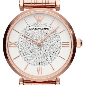 Emporio Armani Damklocka AR11244 Gianni T-Bar Vit/Roséguldstonat