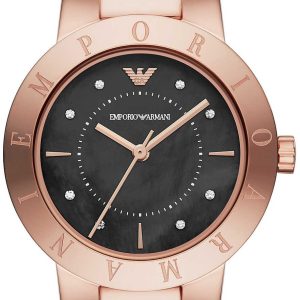 Emporio Armani Damklocka AR11251 Svart/Roséguldstonat stål Ø32 mm