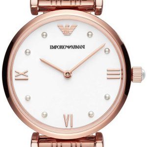 Emporio Armani Damklocka AR11267 Vit/Roséguldstonat stål Ø32 mm