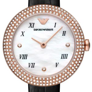 Emporio Armani Damklocka AR11356 Rosa Vit/Läder Ø30 mm