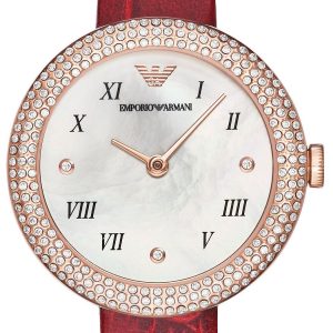 Emporio Armani Damklocka AR11357 Rosa Vit/Läder Ø30 mm