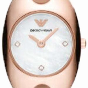 Emporio Armani Damklocka AR11377 Vit/Roséguldstonat stål