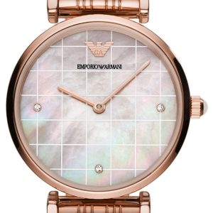 Emporio Armani Damklocka AR11385 Gianni T-bar Grå/Roséguldstonat