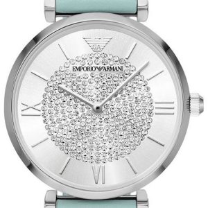 Emporio Armani Damklocka AR11443 Gianni T-bar Silverfärgad/Läder