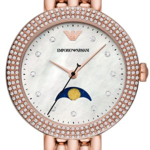 Emporio Armani Damklocka AR11462 Rosa Vit/Roséguldstonat stål Ø32