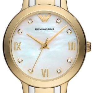 Emporio Armani Damklocka AR11513 Cleo Vit/Guldtonat stål Ø32 mm