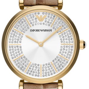 Emporio Armani Damklocka AR11518 Gianni T-bar Kristallinfattad/Läder