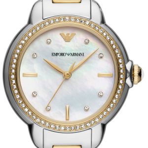 Emporio Armani Damklocka AR11524 Mia Vit/Guldtonat stål Ø32 mm