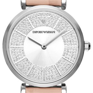 Emporio Armani Damklocka AR11543 Gianni T-bar Silverfärgad/Läder