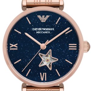 Emporio Armani Damklocka AR60043 Gianni T-Bar Blå/Roséguldstonat