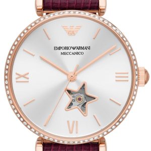 Emporio Armani Damklocka AR60044 Gianni T-Bar Silverfärgad/Läder