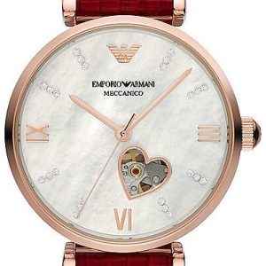 Emporio Armani Damklocka AR60048 Gianni T-bar Vit/Läder Ø34 mm