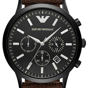 Emporio Armani Herrklocka AR11078 Svart/Läder Ø43 mm