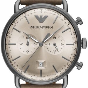 Emporio Armani Herrklocka AR11107 Aviator Grå/Läder Ø43 mm