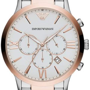 Emporio Armani Herrklocka AR11209 Vit/Roséguldstonat stål Ø44 mm