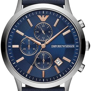 Emporio Armani Herrklocka AR11216 Blå/Läder Ø43 mm