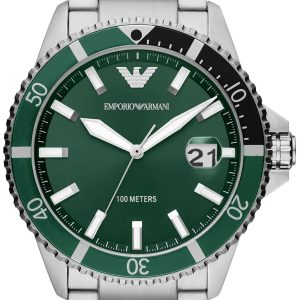 Emporio Armani Herrklocka AR11338 Diver Grön/Stål Ø42 mm