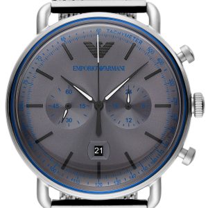 Emporio Armani Herrklocka AR11383 Aviator Grå/Stål Ø43 mm