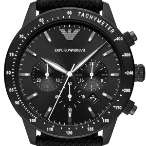 Emporio Armani Herrklocka AR11453 Mario Chrono Svart/Textil Ø43 mm