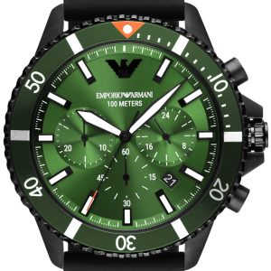 Emporio Armani Herrklocka AR11463 Diver VALUE_INKNOWN Grön/Gummi