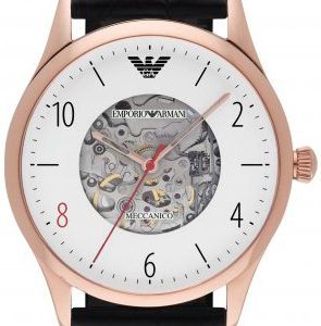 Emporio Armani Herrklocka AR1924 Meccanico Vit/Läder Ø41 mm