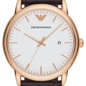 Emporio Armani Herrklocka AR2502 Dress Vit/Läder Ø43 mm