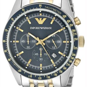 Emporio Armani Herrklocka AR6088 Sportivo Blå/Gulguldtonat stål