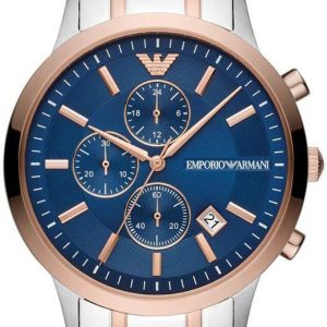 Emporio Armani Herrklocka AR80025 Blå/Roséguldstonat stål Ø43 mm