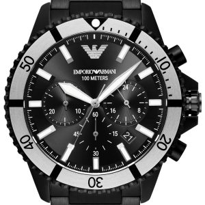 Emporio Armani Herrklocka AR80050 Diver Svart/Gummi Ø43 mm