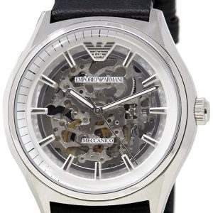 Emporio Armani Meccanico Herrklocka AR60003 Skelettskuren/Läder Ø43