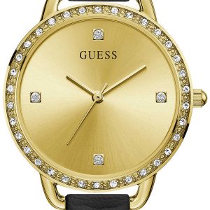 Guess Damklocka GW0099L3 Gulguldstonad/Läder Ø30 mm