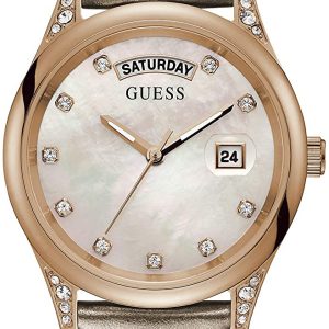 Guess Damklocka GW0117L1 Aura Vit/Läder Ø36 mm