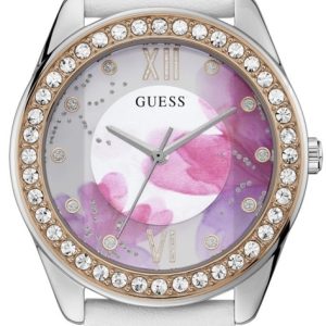 Guess Damklocka GW0240L1 Fleurette Vit/Läder Ø40 mm