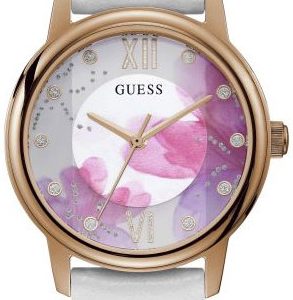 Guess Damklocka GW0241L1 Vit/Läder Ø28 mm