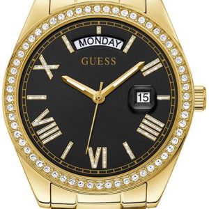 Guess Damklocka GW0307L2 Luna Svart/Gulguldtonat stål Ø36 mm