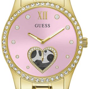 Guess Damklocka GW0380L2 Trend Rosa/Gulguldtonat stål Ø38 mm