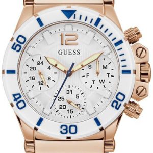 Guess Damklocka GW0406L2 Co-Pilot Vit/Gummi Ø39 mm