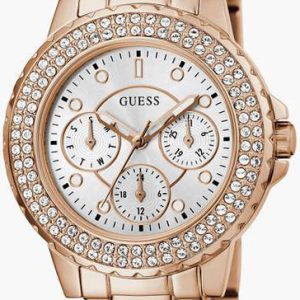 Guess Damklocka GW0410L3 Multifunction Vit/Roséguldstonat stål Ø36