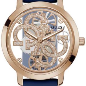 Guess Damklocka GW0452L1 Quattro Skelettskuren/Gummi Ø36 mm