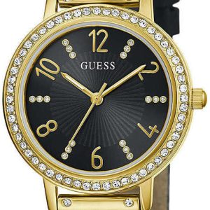 Guess Damklocka GW0473L2 Tri Luxe Svart/Läder Ø32 mm