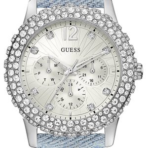 Guess Damklocka W0336L7 Dazzler Silverfärgad/Läder Ø39 mm