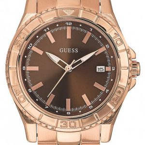 Guess Damklocka W0469L1 Mini Brun/Roséguldstonat stål Ø36 mm