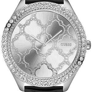 Guess Damklocka W0579L7 Dress Silverfärgad/Läder Ø44 mm