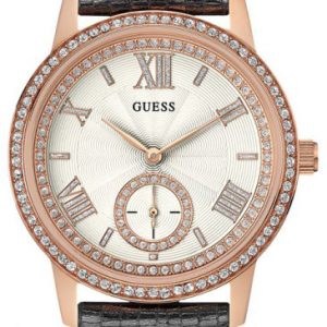 Guess Damklocka W0642L3 Gramercy Antikvit/Läder Ø39 mm